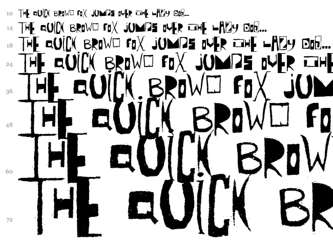 Polish Posterisation font waterfall